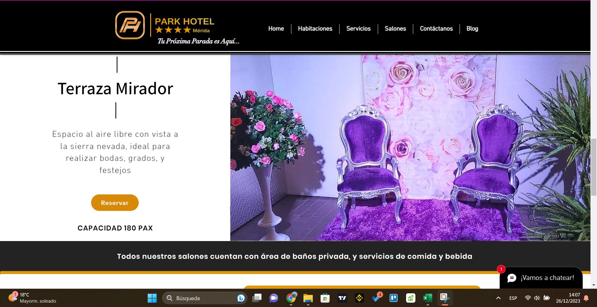 Landing YMC con chat (captura 2)