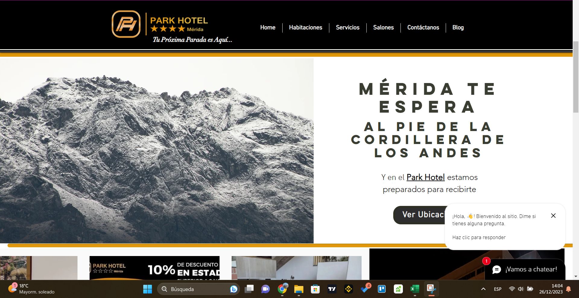 Landing YMC con chat (captura 2)