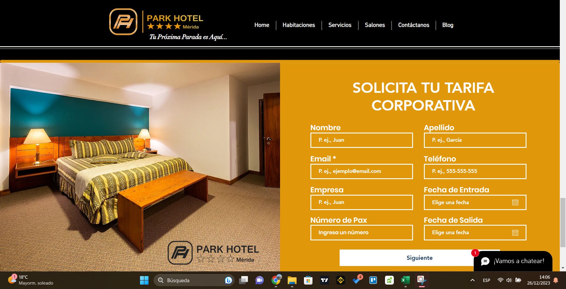 Landing YMC con chat (captura 2)